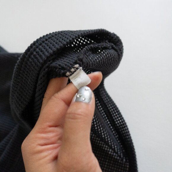 Faded Black Waffle Open Knit Sleeveless Tee - Picture 5 of 5